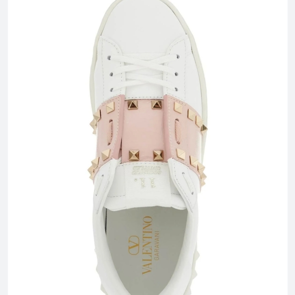 Valentino Garavani Rockstud Untitled Women's White Leather Sneakers Size 5